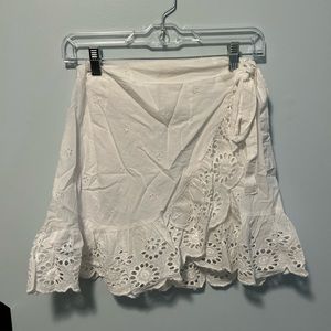 eyelet wrap skirt